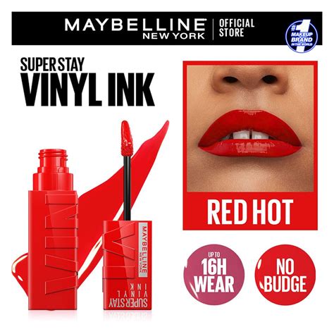 super stay vinyl ink red hot|maybelline super stay vinyl ink.